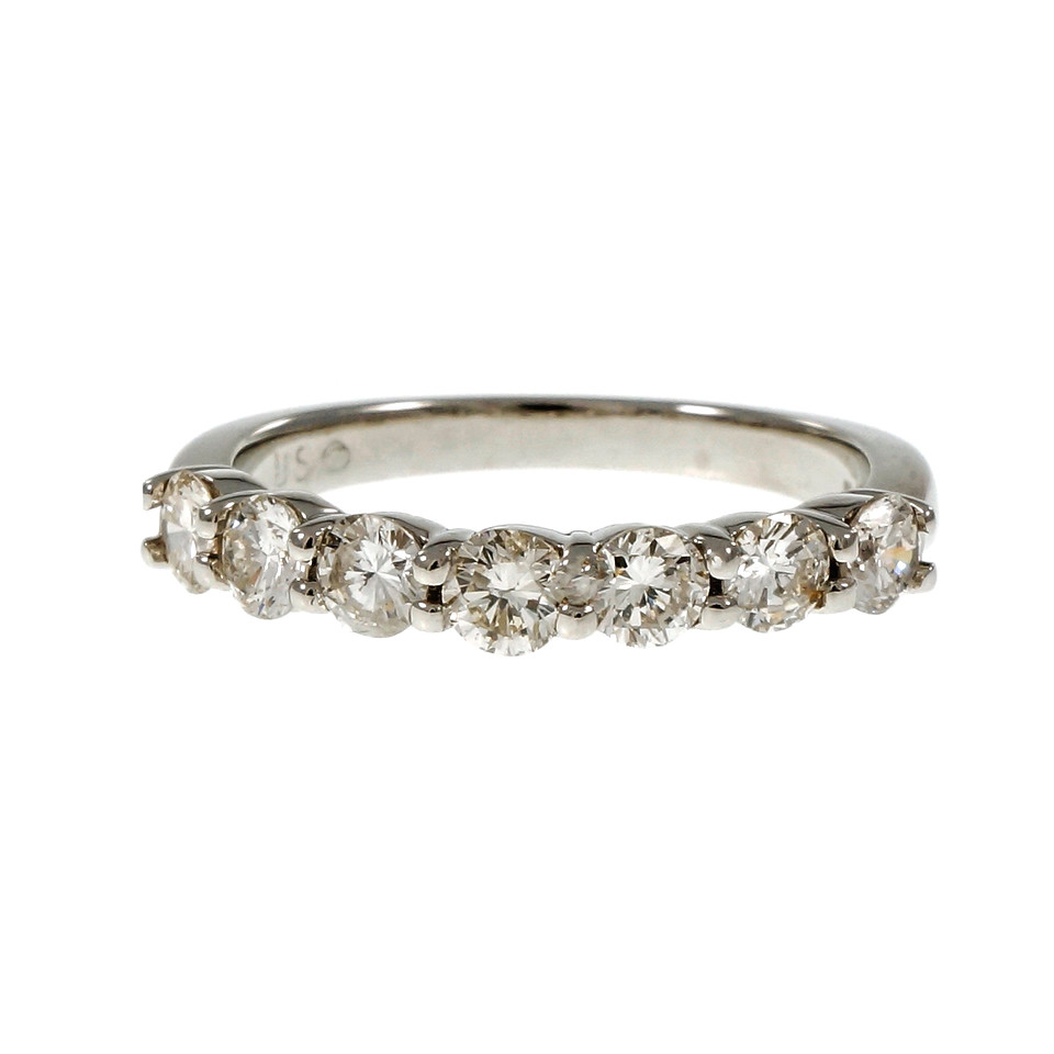 Platinum Common Prong Diamond Wedding Band Ring Size 6.5