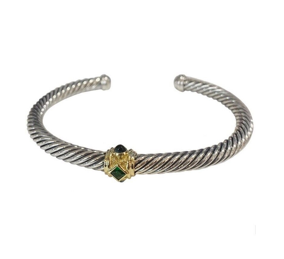 David Yurman Renaissance Bracelet with Chrome Diopside, Hampton Gree Topaz and G