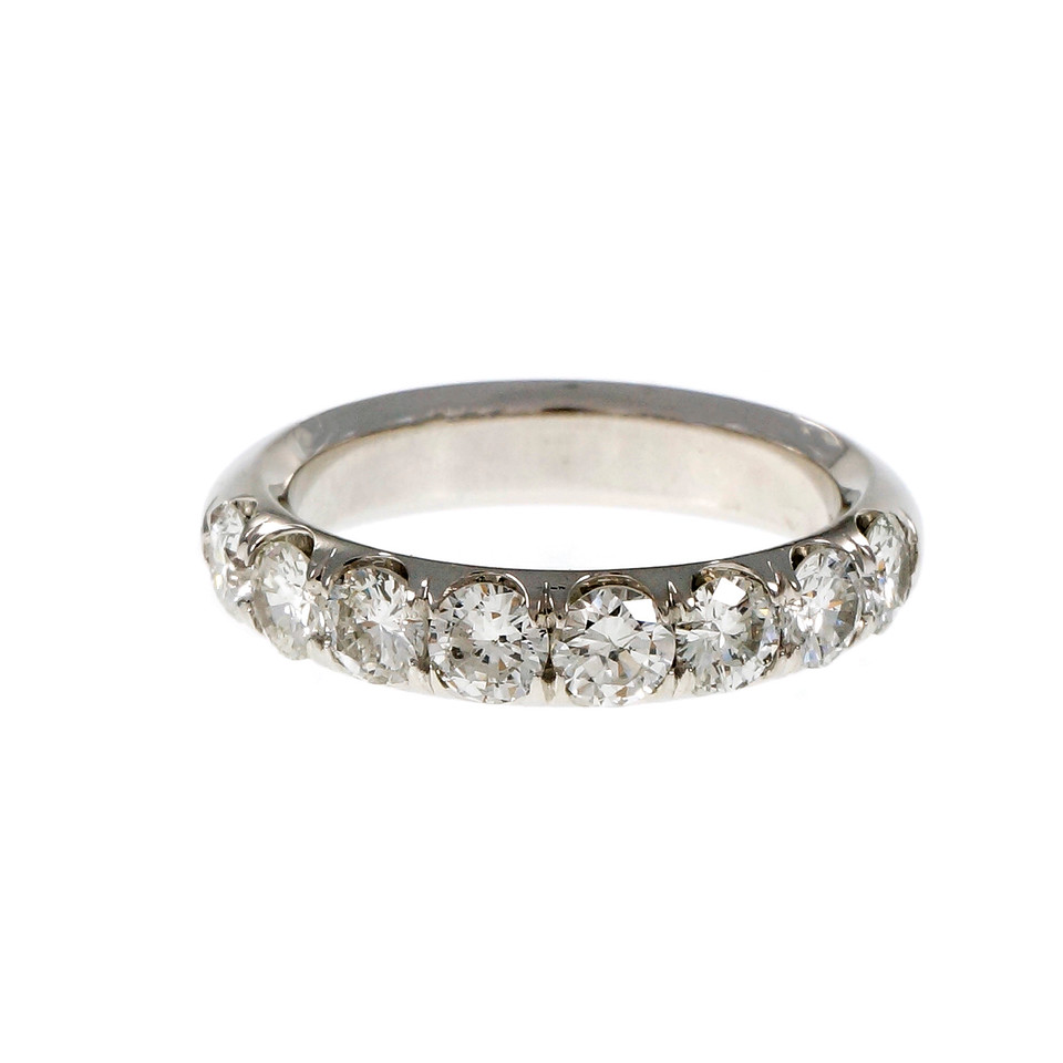 Platinum Groove Set Diamond Wedding Band Ring Size 6