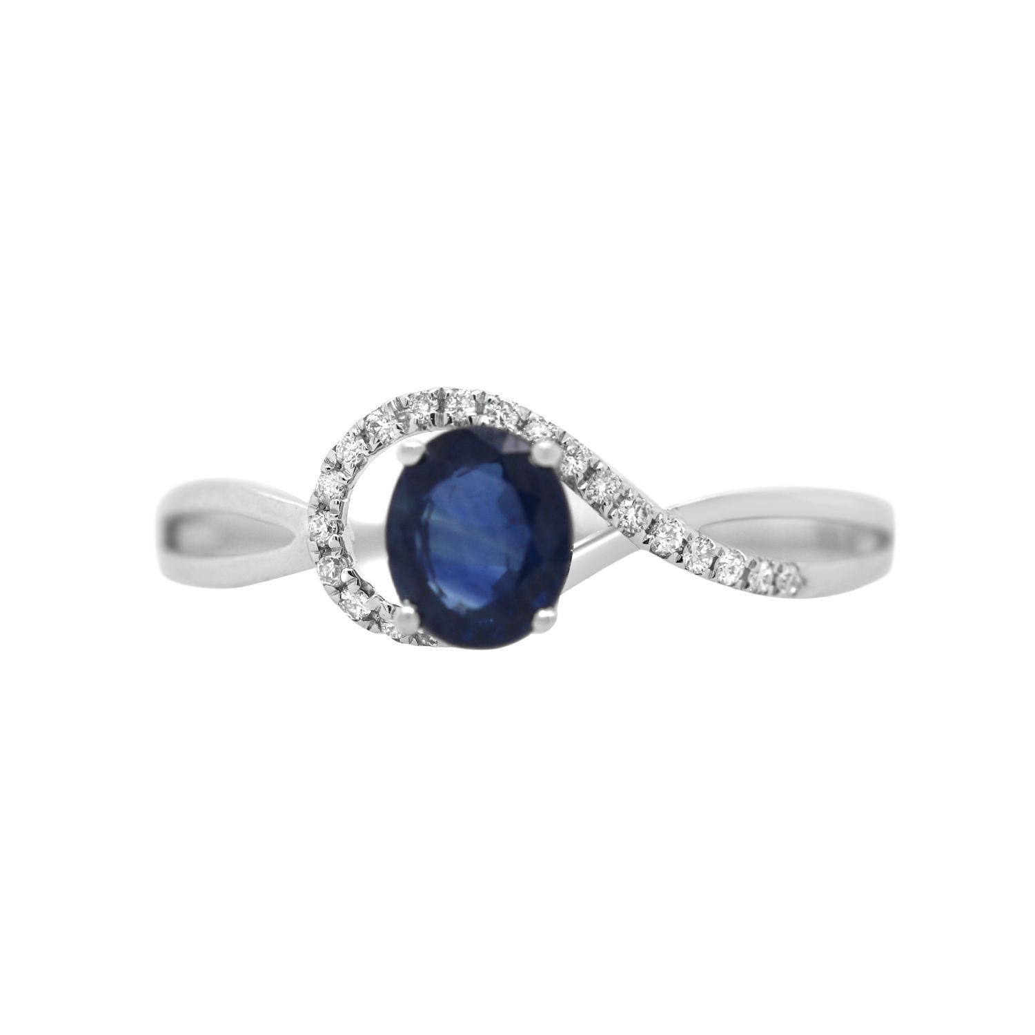 18k White Gold Sapphire and Diamond Ring
