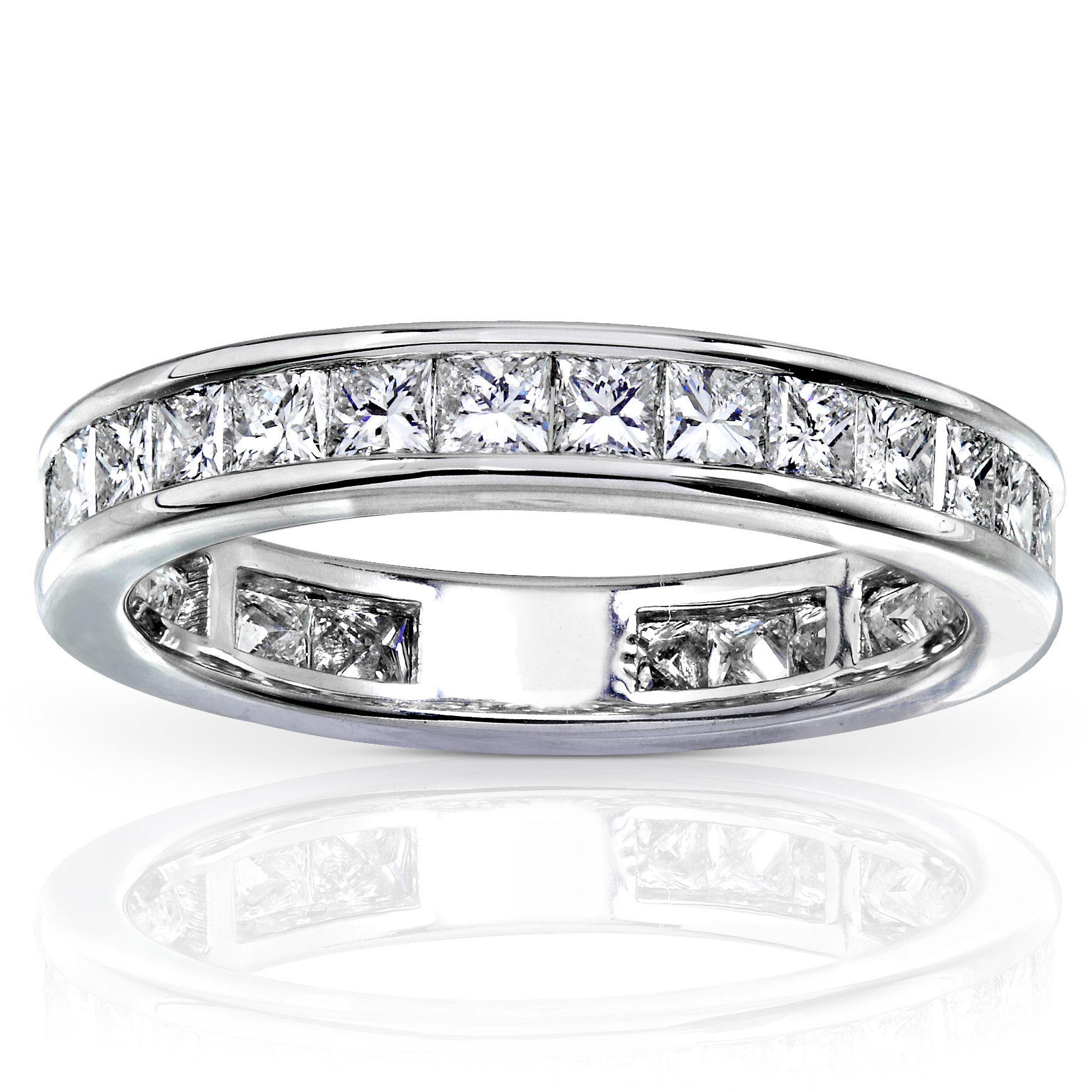 14k White Gold 2.00ct Diamond Eternity Band Ring