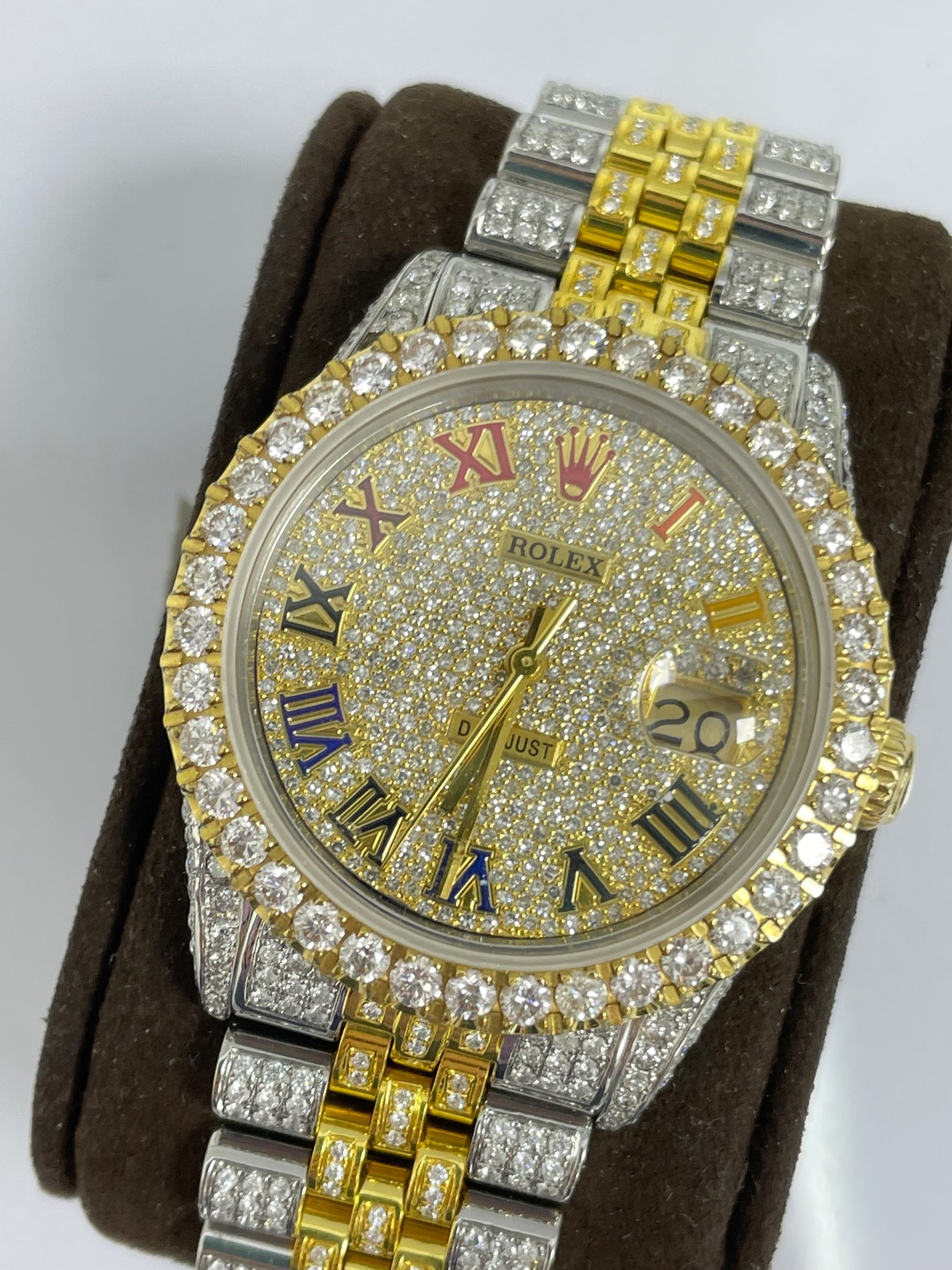 Rolex Datejust 36mm Custom Diamond Two Tone Watch Jubilee Band