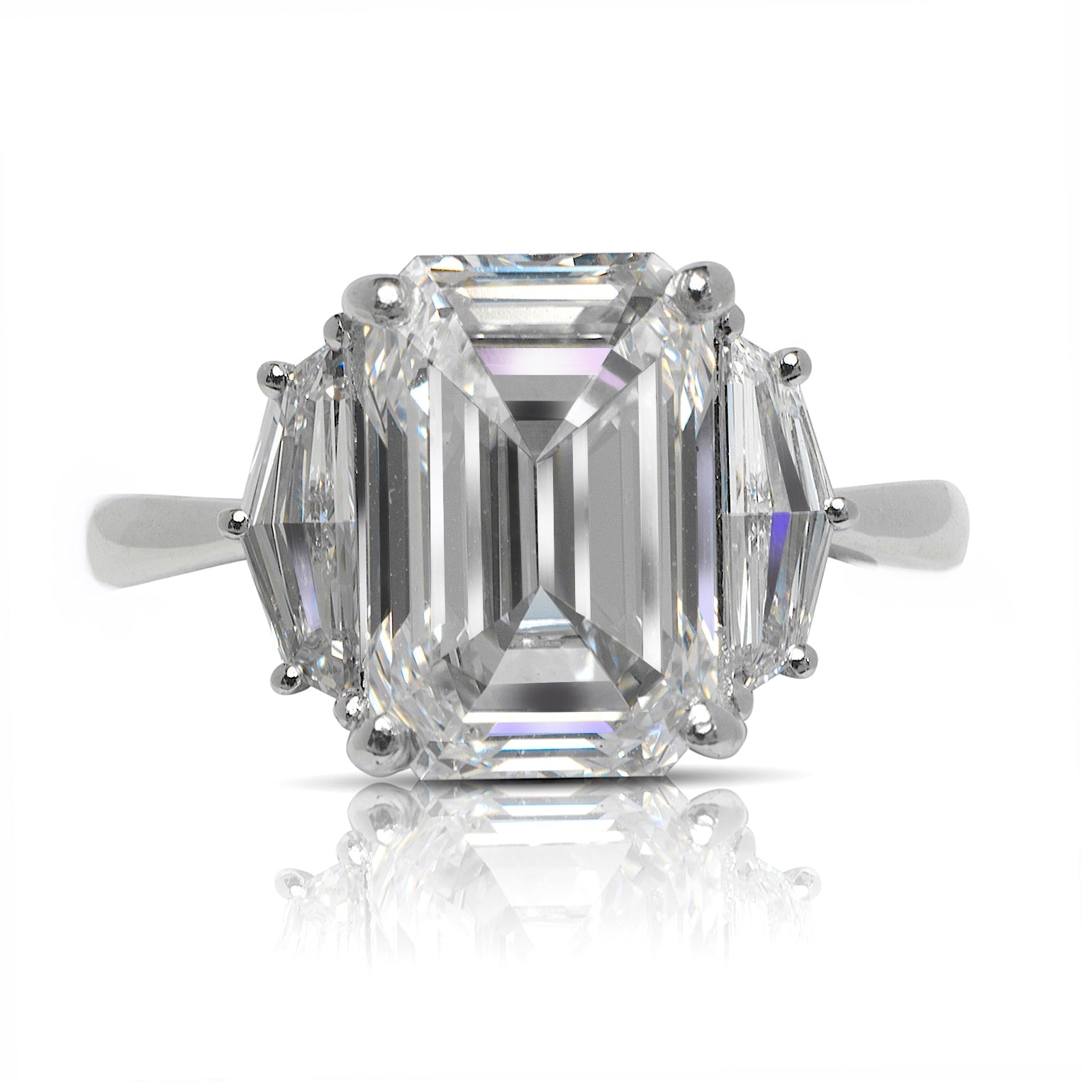 5 CARAT EMERALD CUT F COLOR VS1 CLARITY DIAMOND ENGAGEMENT RING PLATINUM GIA CERTIFIED 4 CT F VS1 BY MIKE NEKTA