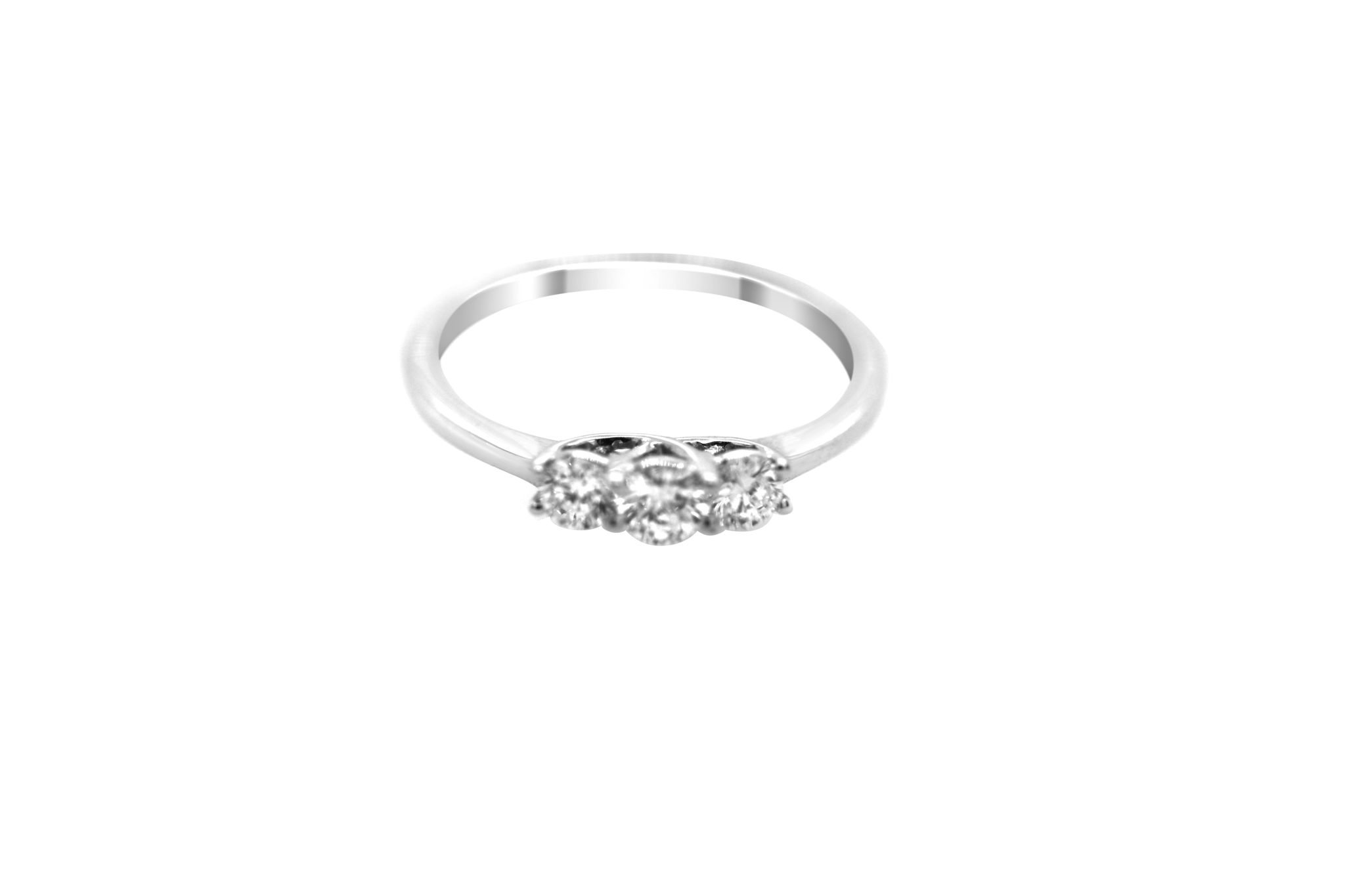 18k White Gold and .15ct Diamond Ring