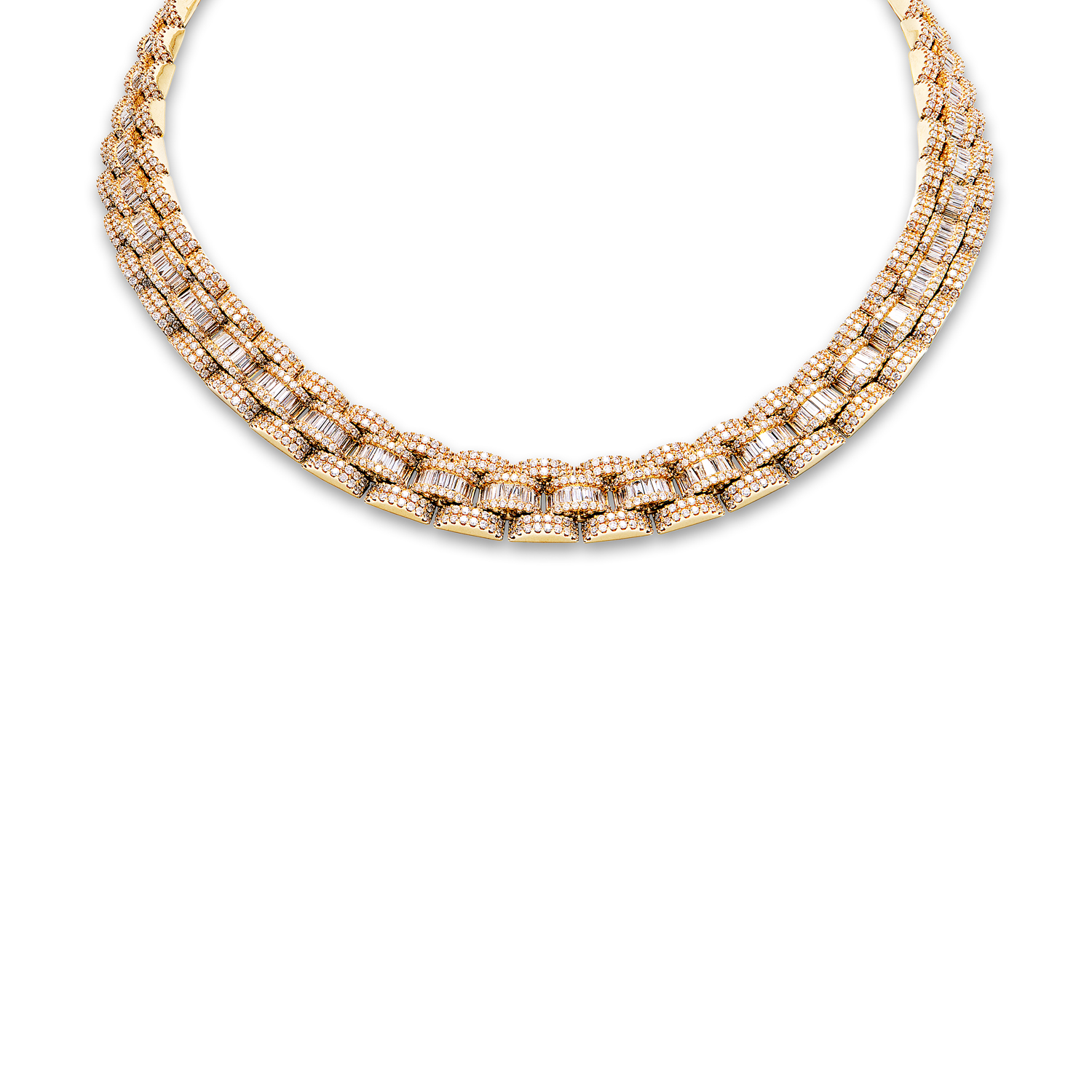 Asher   Carat Round Brilliant Diamond Necklace in 18 Karat Yellow Gold