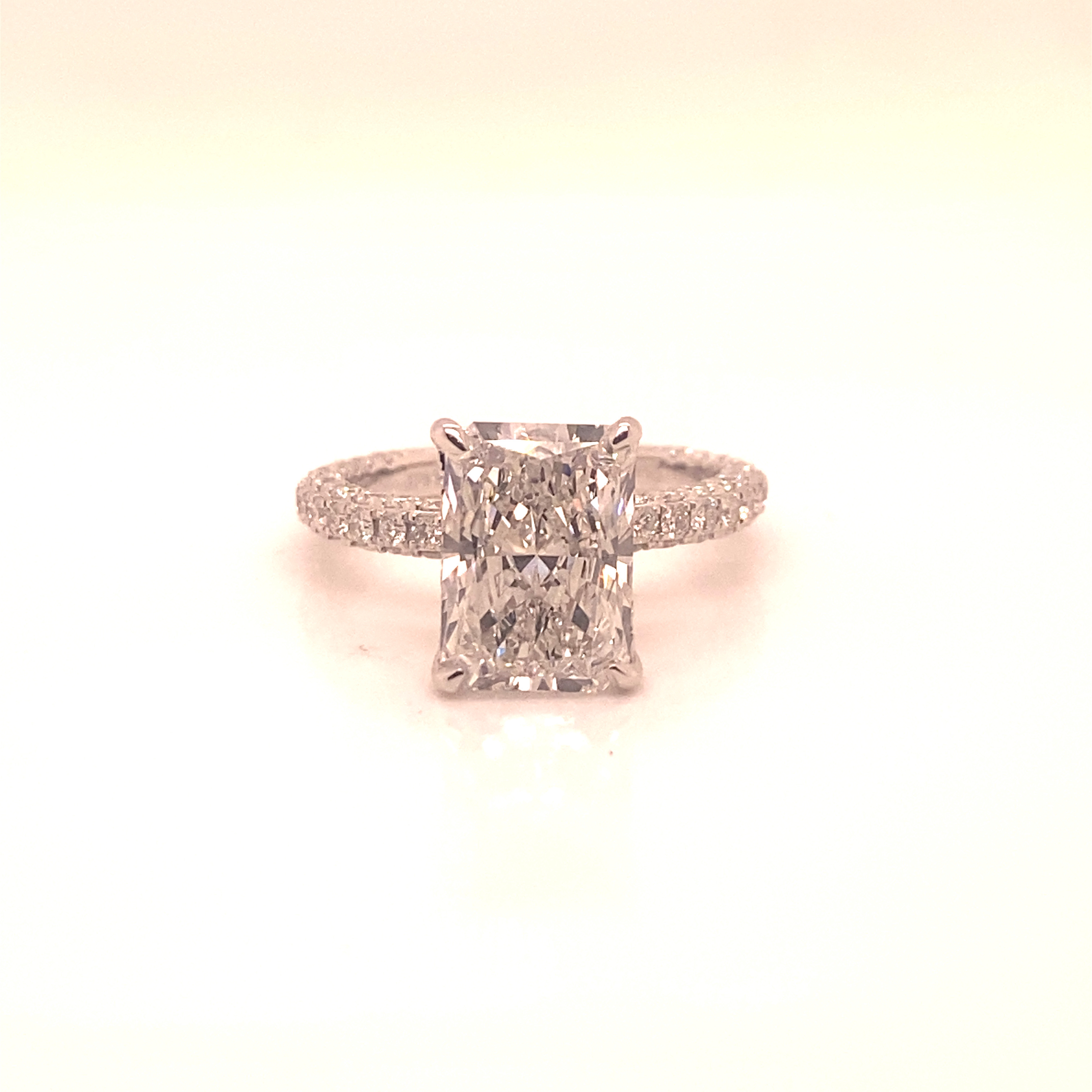 5 Carat Radiant Cut Lab Grown Diamond Engagement Ring  IGI Certified