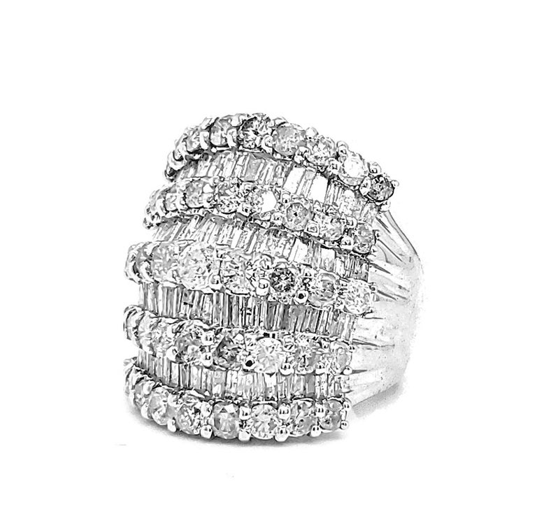 5.56 Carat White Diamond Statement Ring