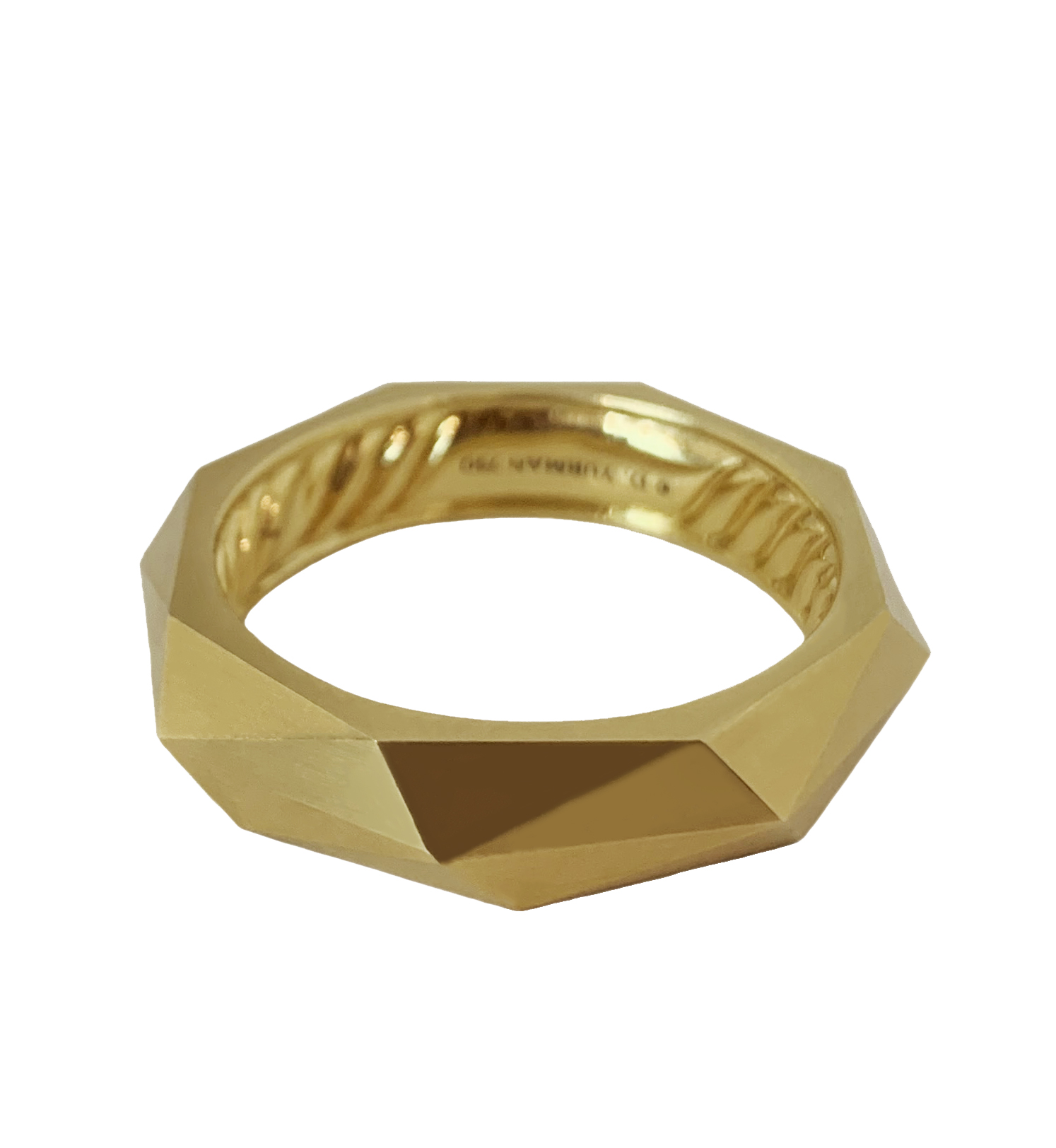 David Yurman Faceted Band Ring in 18k Yellow Gold
