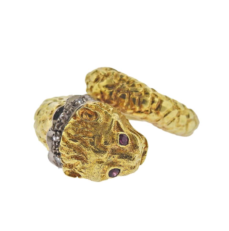 Chimera Ruby Diamond Gold Ring