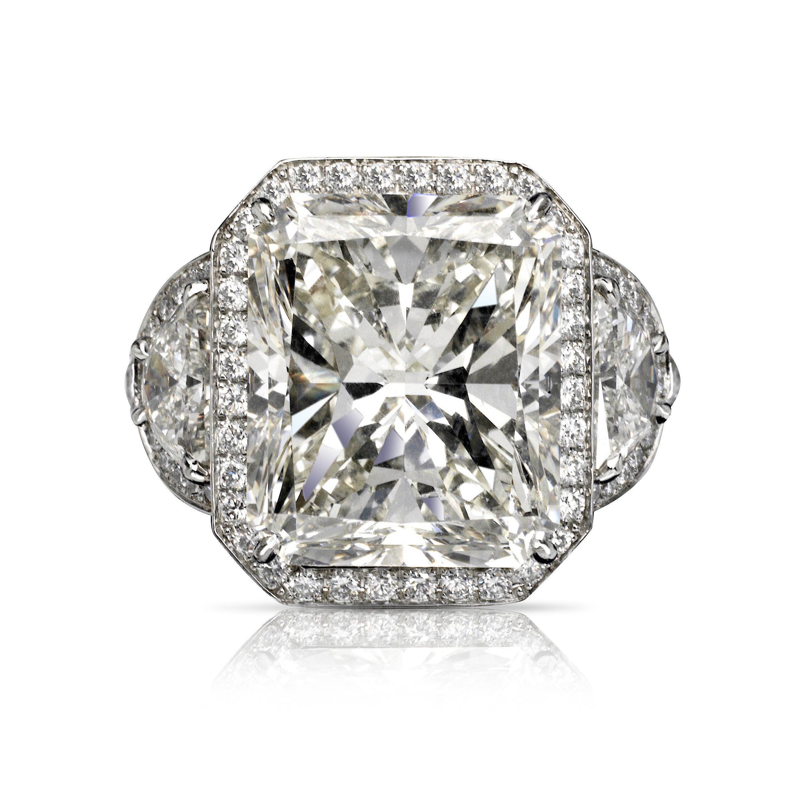 11 CARAT RADIANT CUT H COLOR VS1 CLARITY DIAMOND ENGAGEMENT RING PLATINUM CERTIFIED 10 CT H VS1 BY MIKE NEKTA