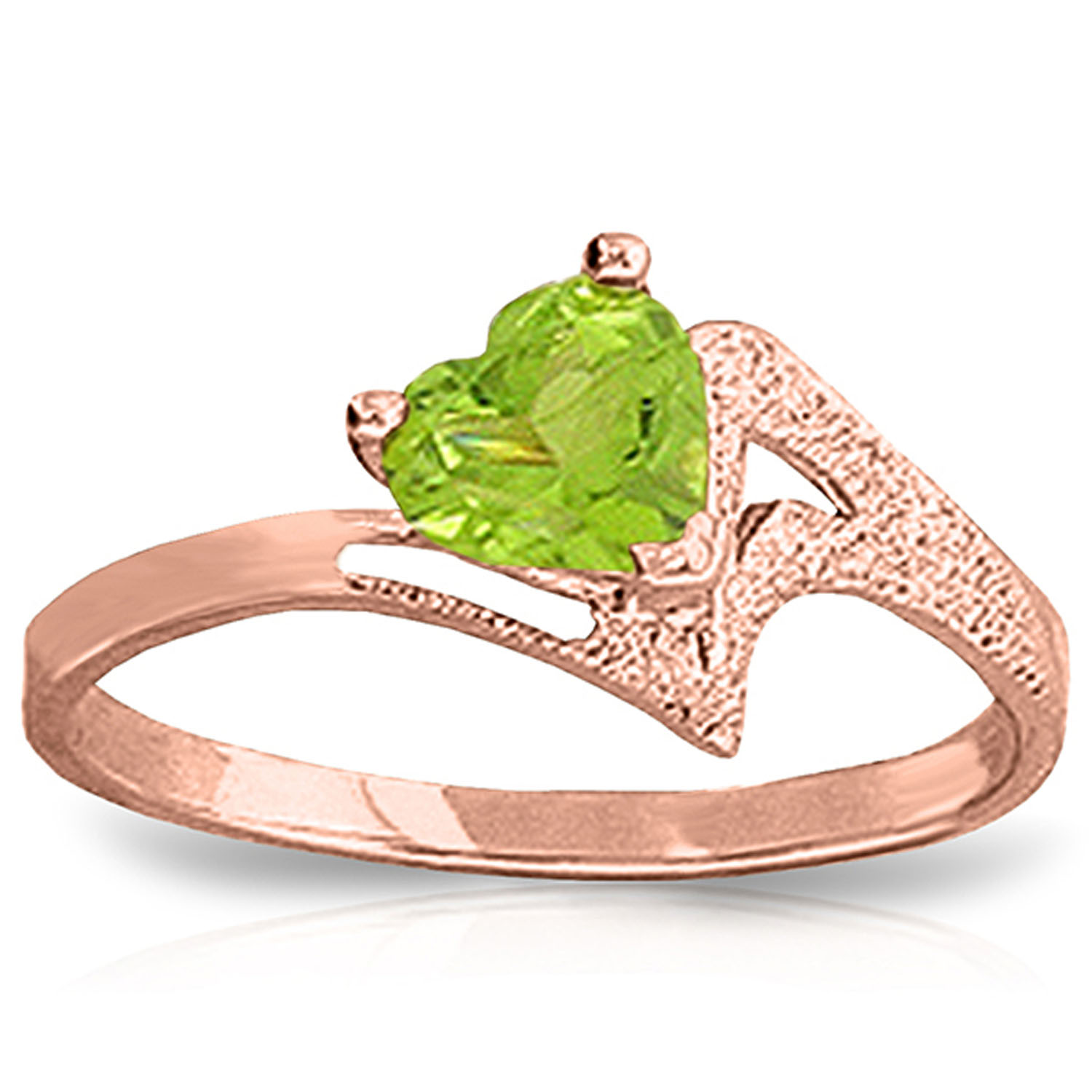 0.6 CTW 14K Solid Rose Gold Ring Natural Peridot