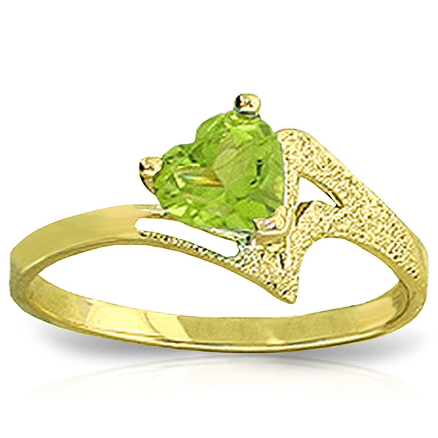 0.6 CTW 14K Solid Gold Ring Natural Peridot