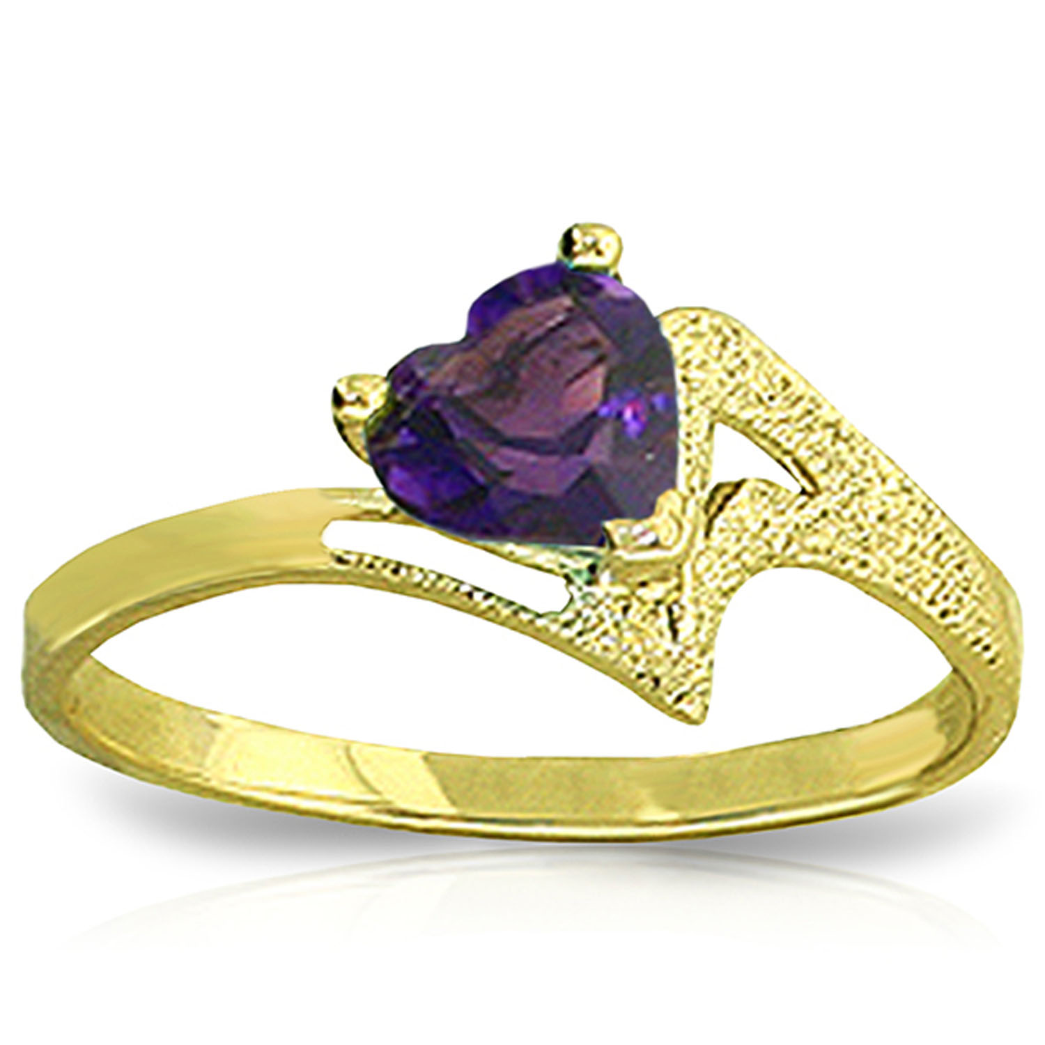 0.75 CTW 14K Solid Gold Ring Natural Purple Amethyst
