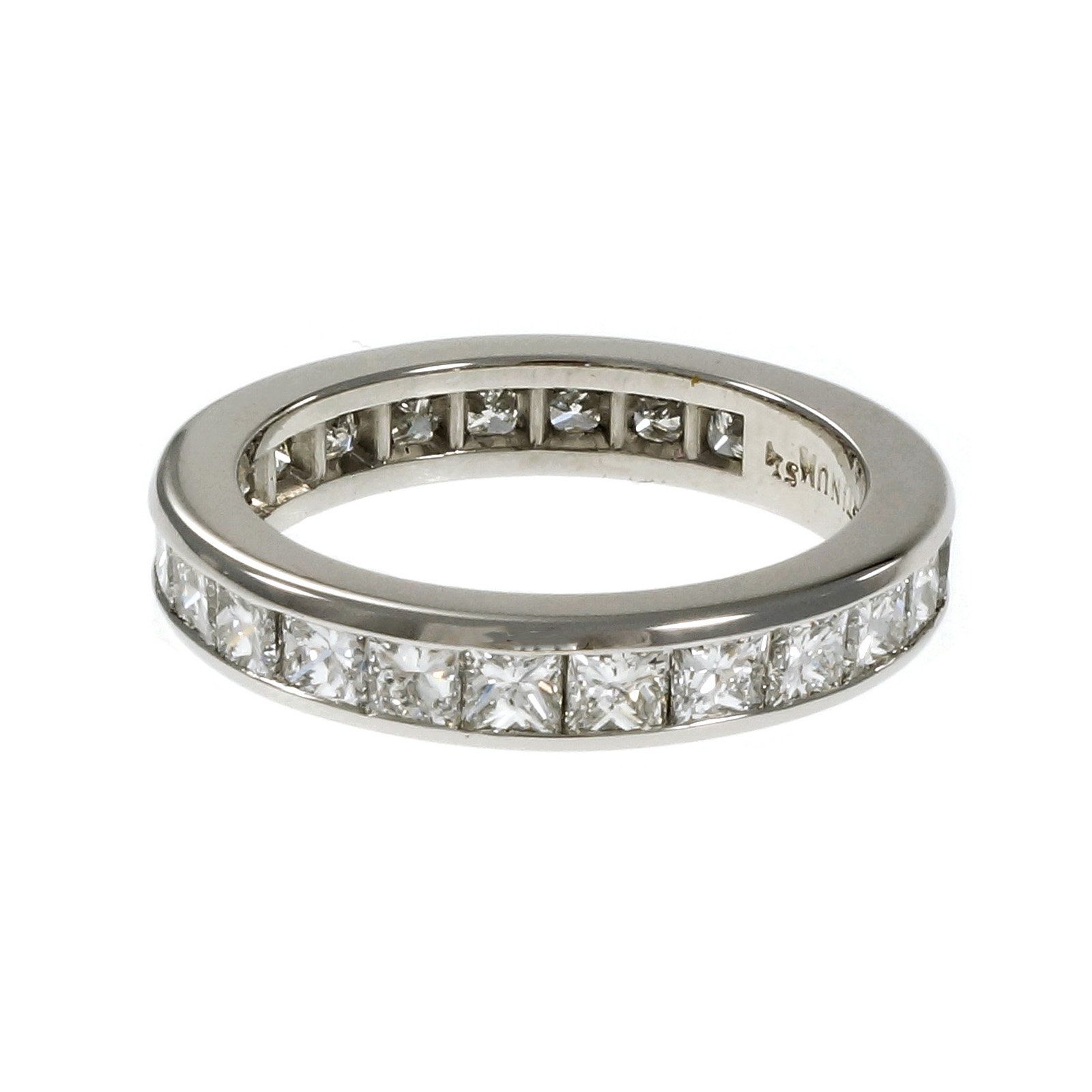 Platinum Princess Cut Diamond Eternity Band Ring Size 6