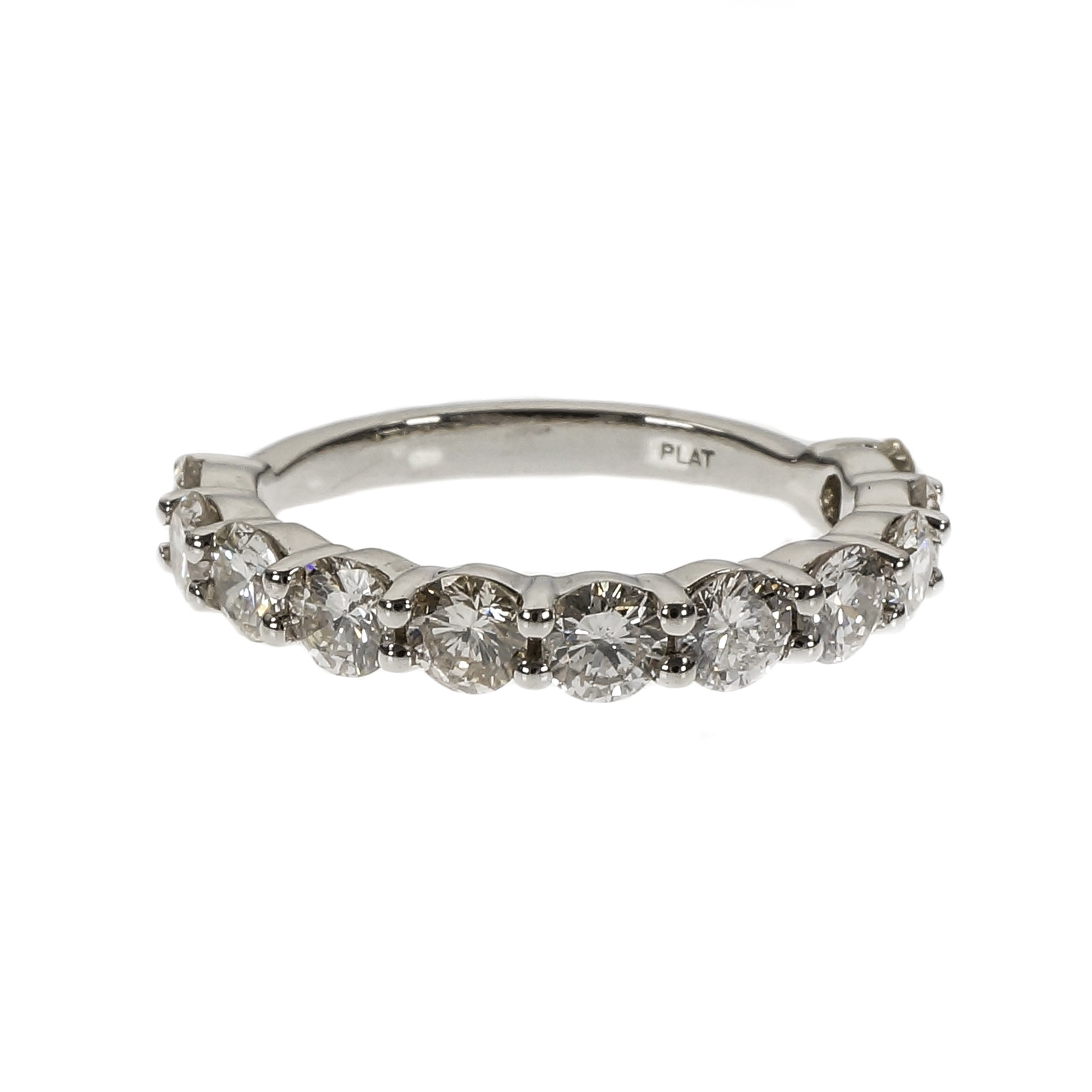Platinum 11 Diamond Band Ring Size 6.75 