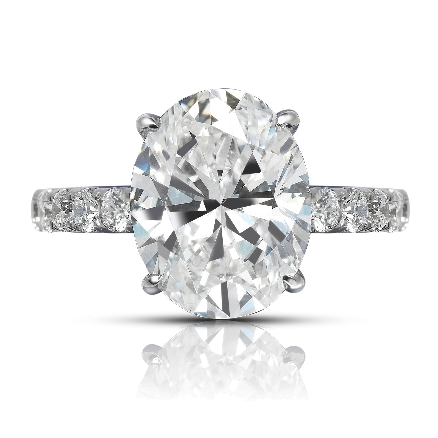 5 CARAT OVAL CUT F COLOR VS1 CLARITY DIAMOND ENGAGEMENT RING 18KW GIA CERTIFIED 4CT F VS1 BY MIKE NEKTA