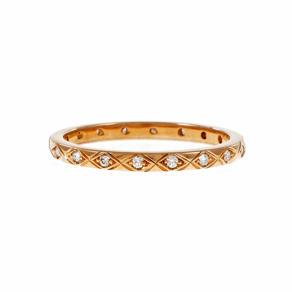 Peter Suchy 18K Rose Gold with 0.25ct. Diamond Eternity Band Ring Size 6.5