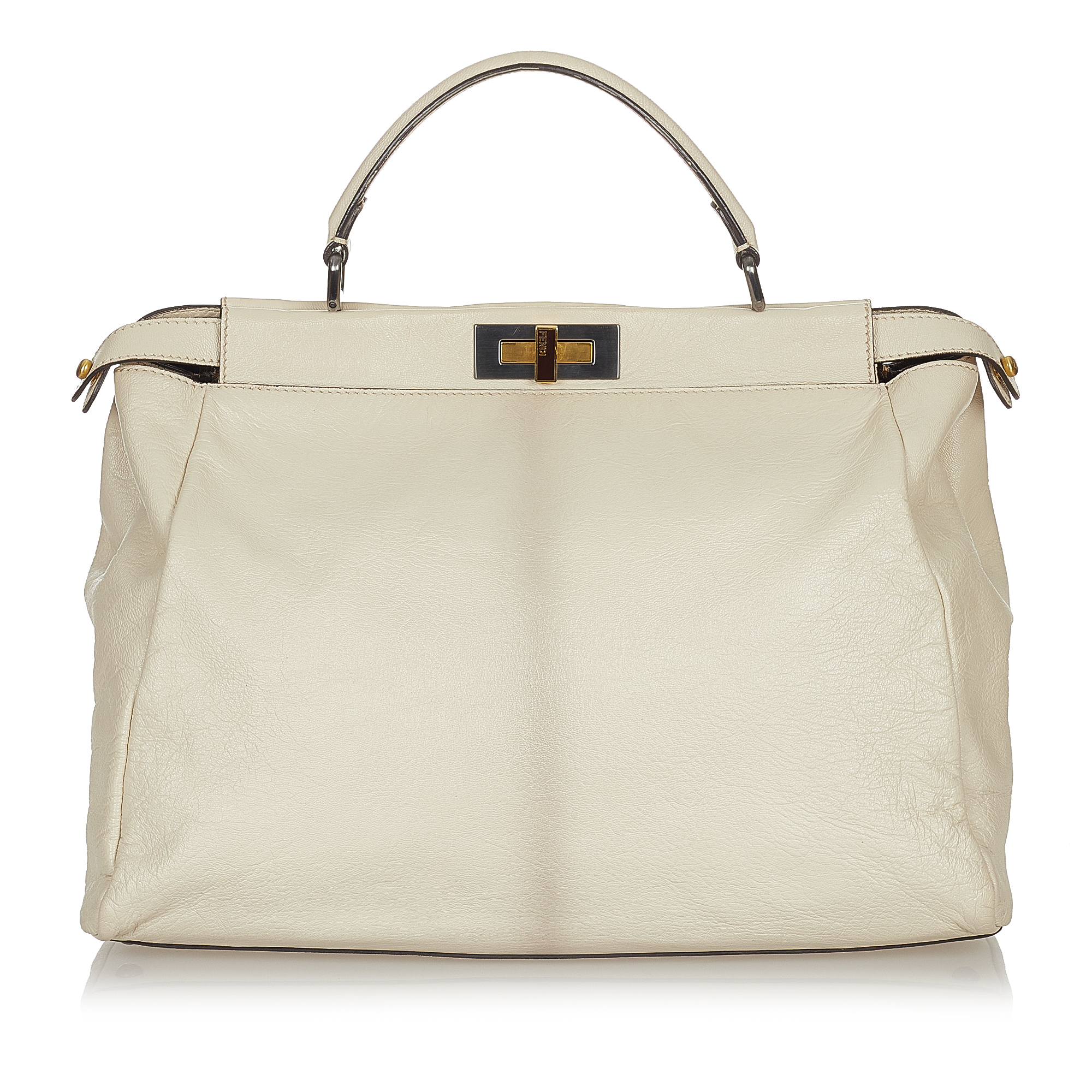 Fendi Large Peekaboo Leather Satchel