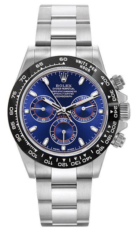 Rolex Rolex Pre Owned Steel Daytona 116520 Custom Blue Ceramic Custom Blue 40mm 116520