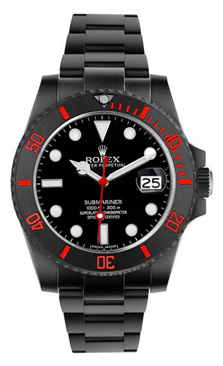 Rolex Ceramic Red Submariner 116610 DLC-PVD