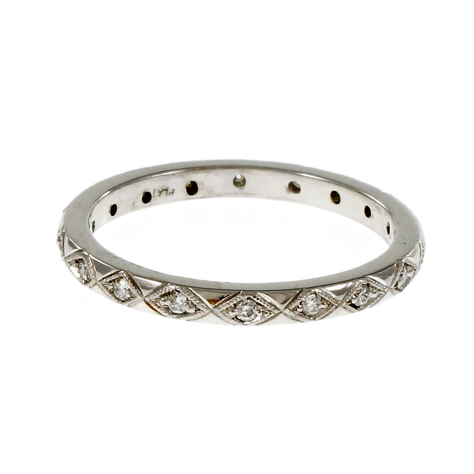 Peter Suchy Vintage Platinum Diamond Eternity Band Ring Size 6.5