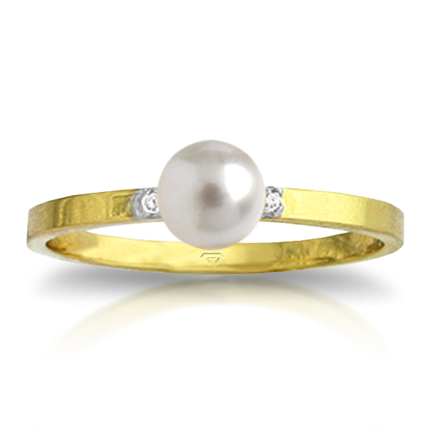 1.02 CTW 14K Solid Gold Ring Diamond Cultured Pearl