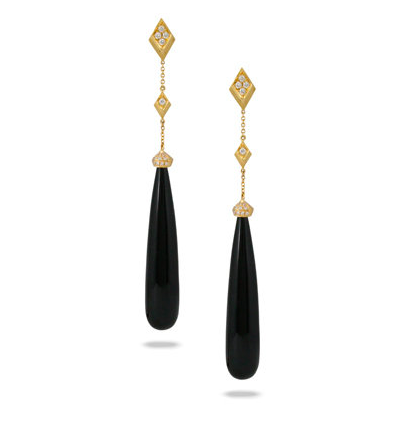 Black Onyx Diamond Earrings