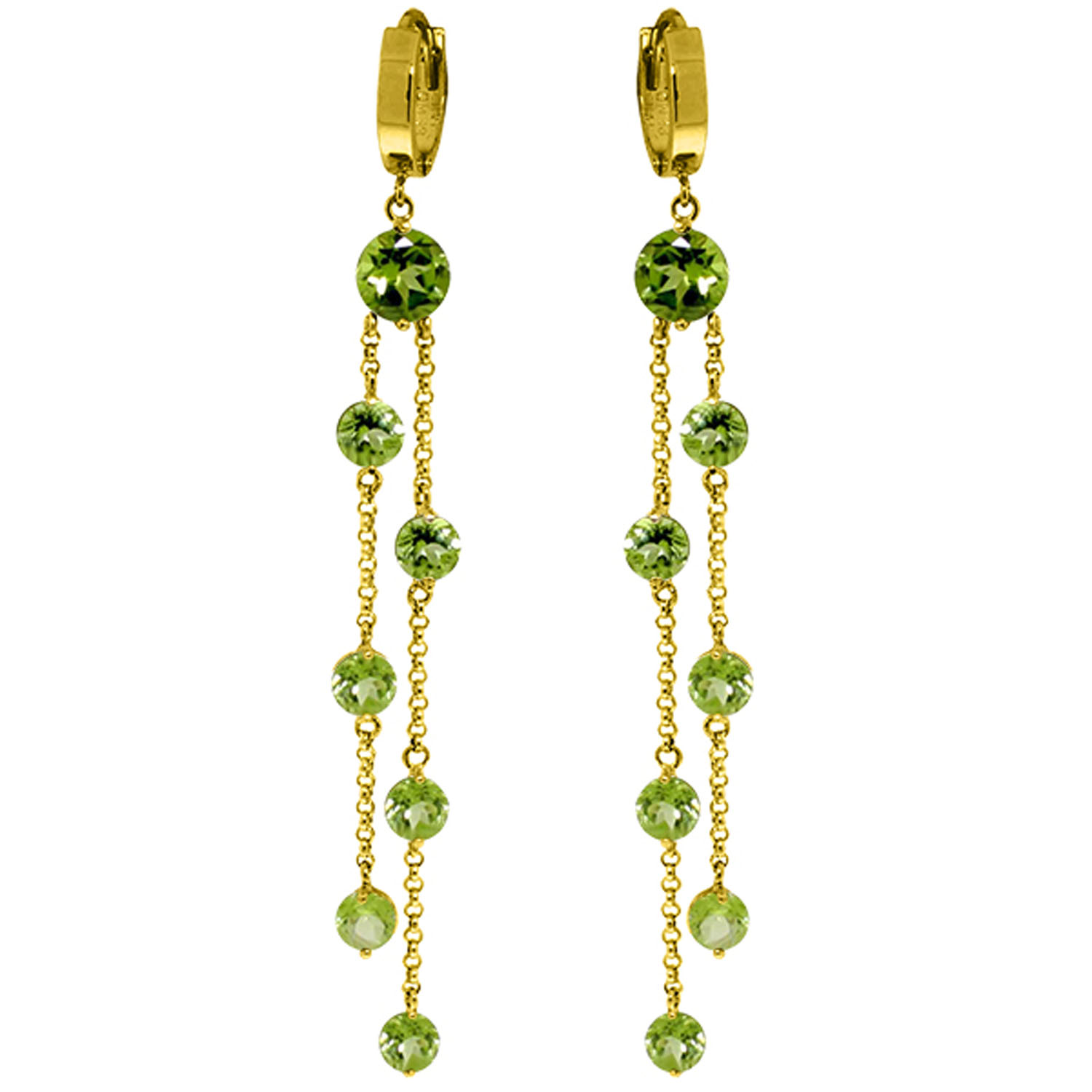 9.02 CTW 14K Solid Gold Chandelier Earrings Peridot
