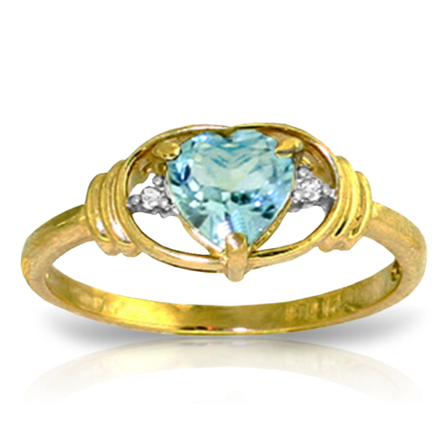0.96 CTW 14K Solid Gold Rendezvous Blue Topaz Diamond Ring