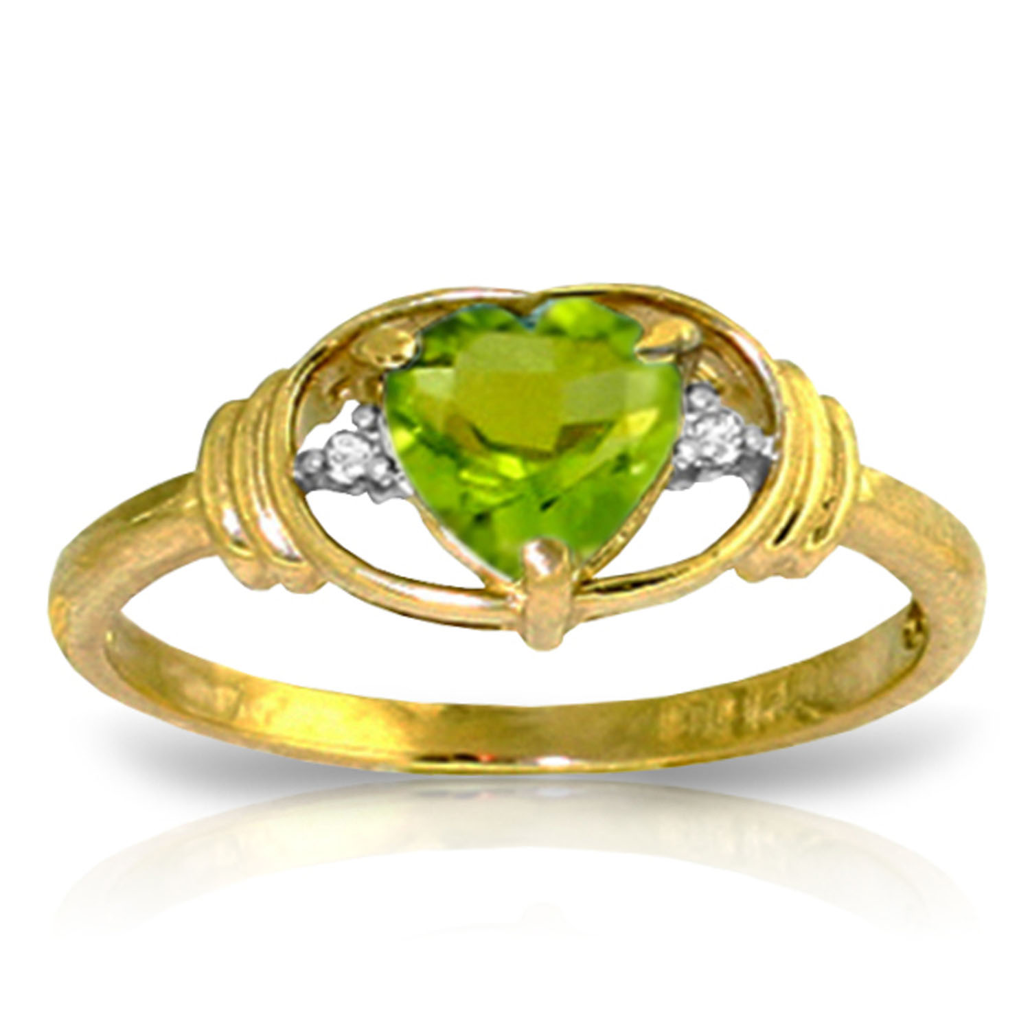 0.61 CTW 14K Solid Gold Love Prerequisite Peridot Diamond Ring