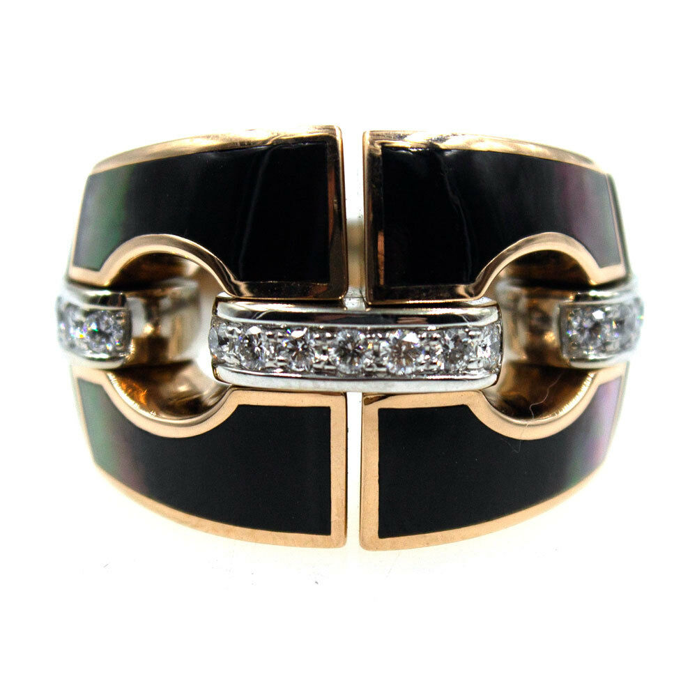 Chimento Noblesse Diamond Mother of Pearl 18 Karat White and Rose  Gold Ring 
