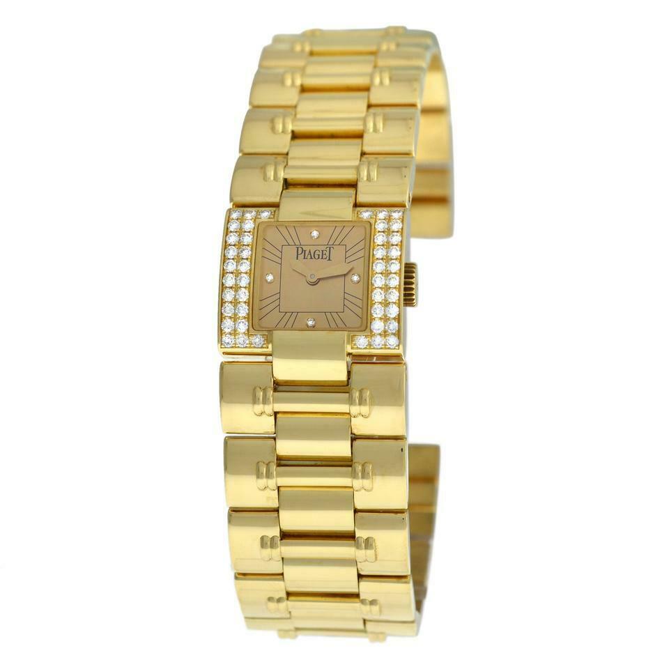 Ladies Piaget Dancer Carree 50011 K83 Diamond Solid 18K Gold 21MM 106 GR. Watch
