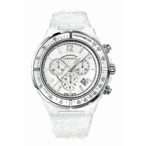 New Versace DV One 28CCS1D001 S001 Steel Ceramic Chrono 43MM Quartz Watch