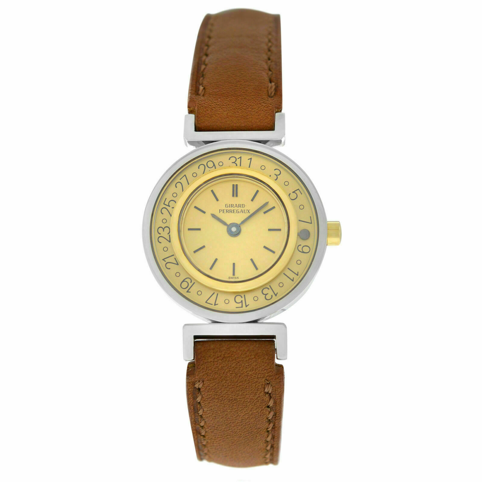 Ladies Girard Perregaux Integrale Steel Gold Date 26MM Quartz See Through Watch