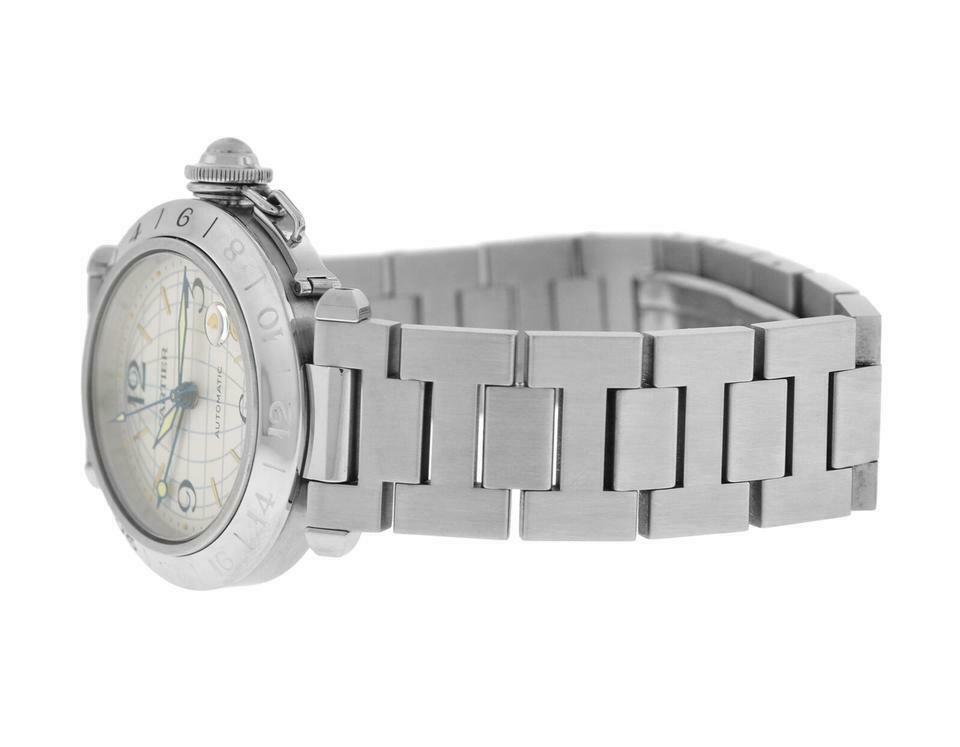 Unisex Midsize Cartier Pasha GMT 2377 W31029M7 Steel Date  display picture 3