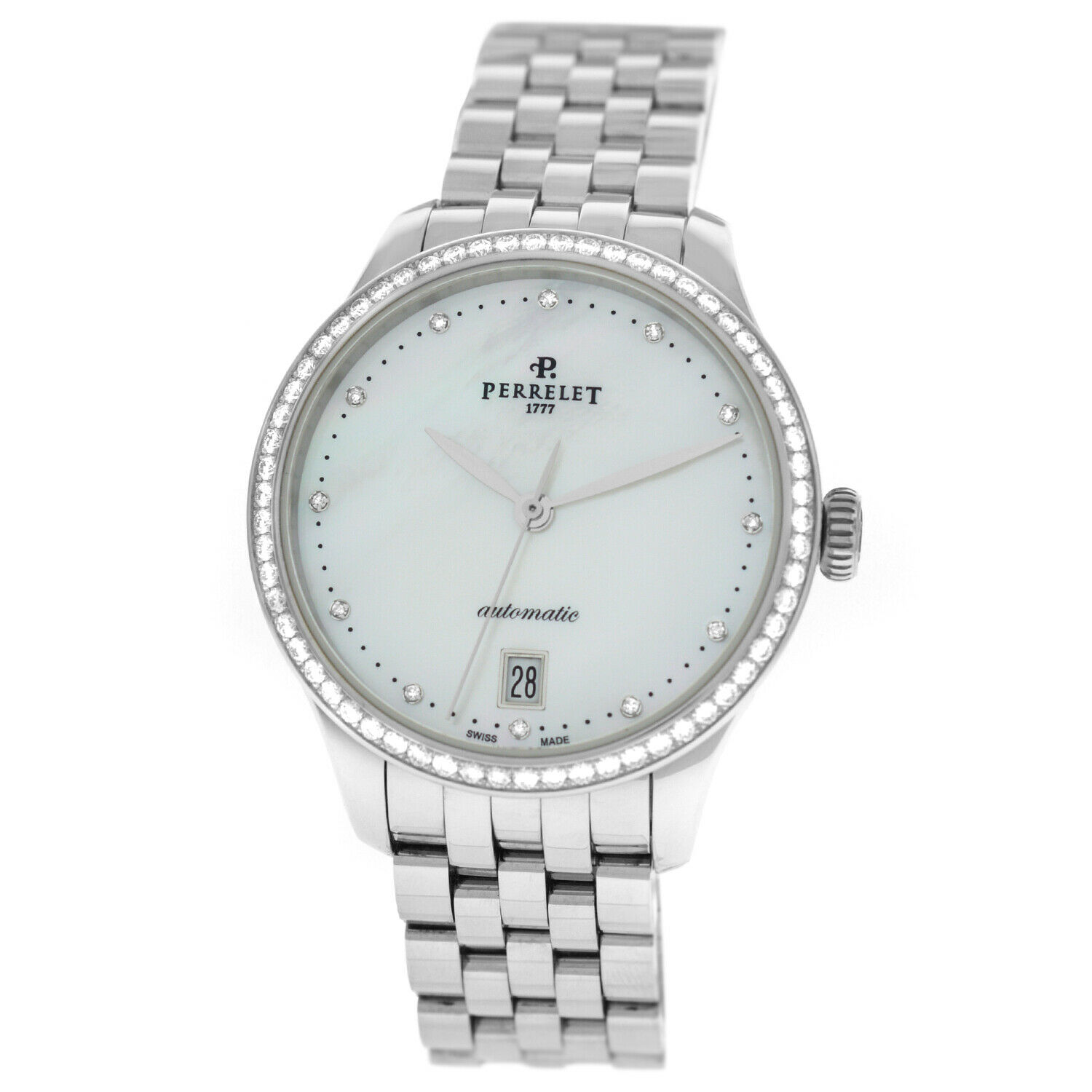 Perrelet First Class Lady A2070/7 Diamond MOP Steel Automatic 35MM Watch