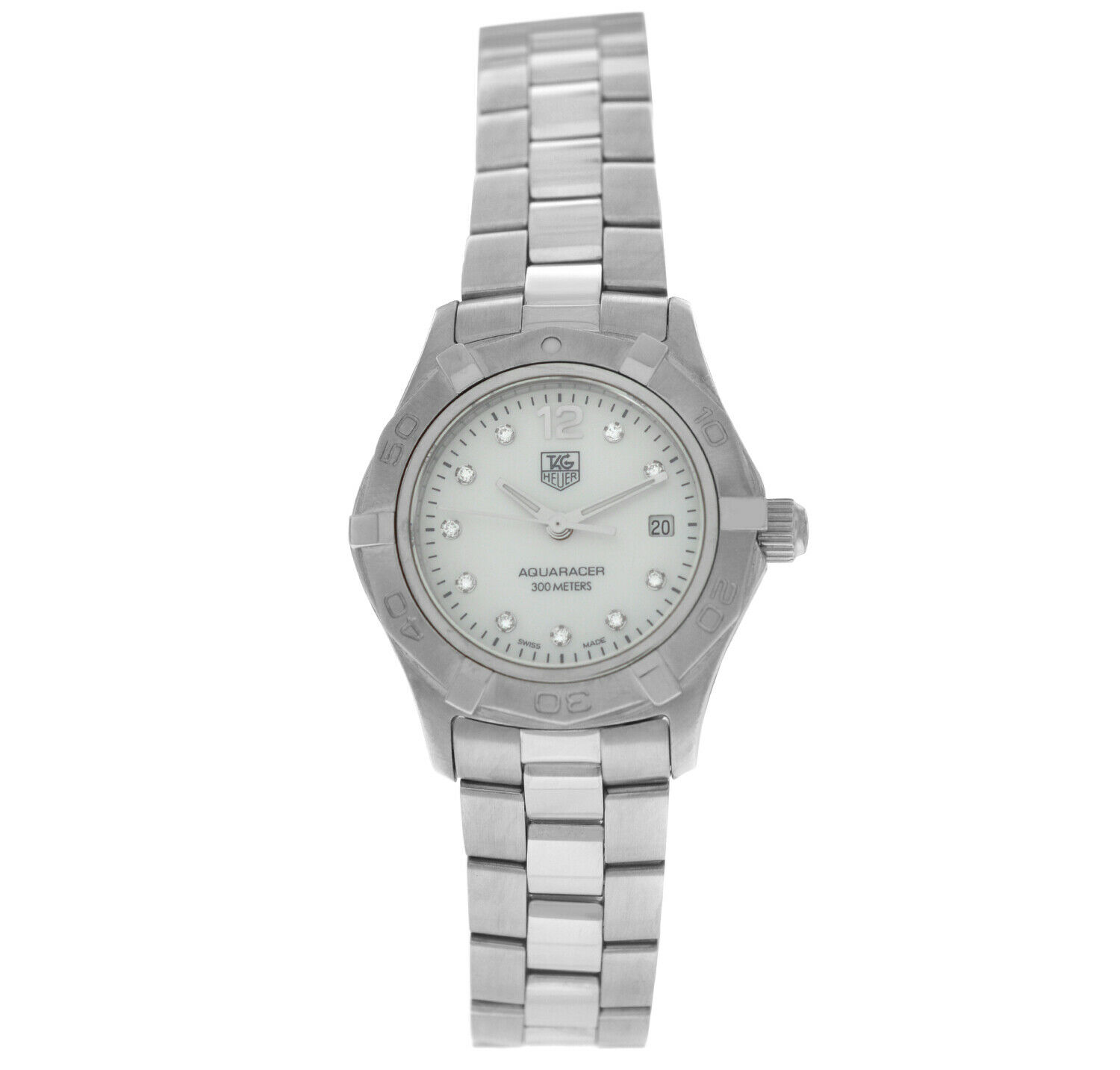 Tag Heuer Aquaracer WAF1415 Ladies Steel MOP Diamond  300M Quartz 28MM Watch