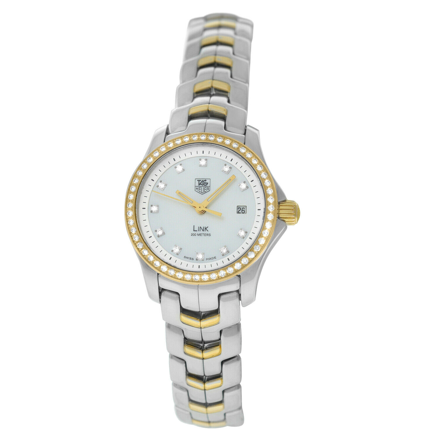 Tag Heuer Link WJF1354 Ladies Steel MOP Diamond Date Quartz 27MM
