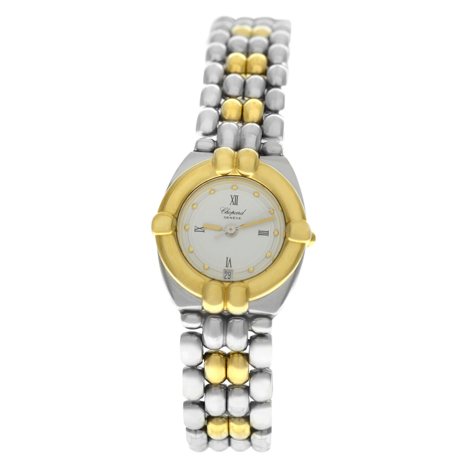 Chopard Gstaad Ladies Date 18K Yellow Gold and Steel 23MM Quartz Watch