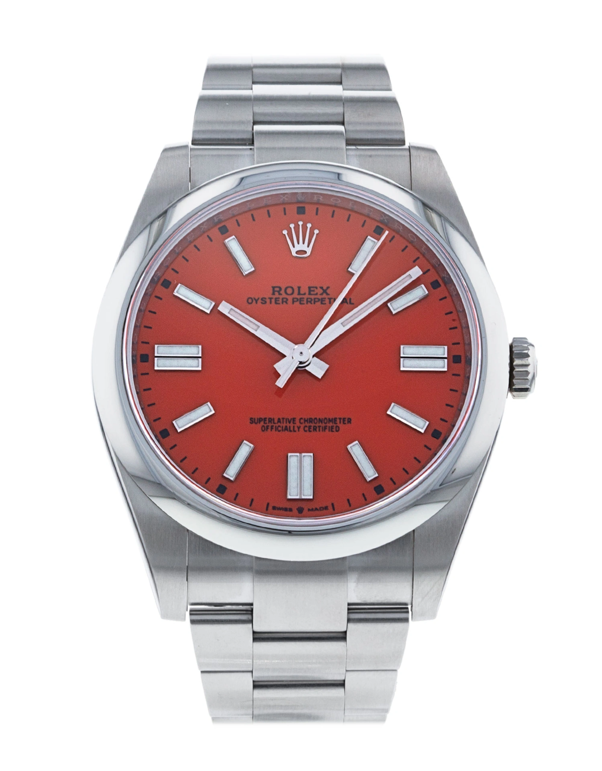 Rolex Oyster Perpetual 41mm Coral Red Watch 124300