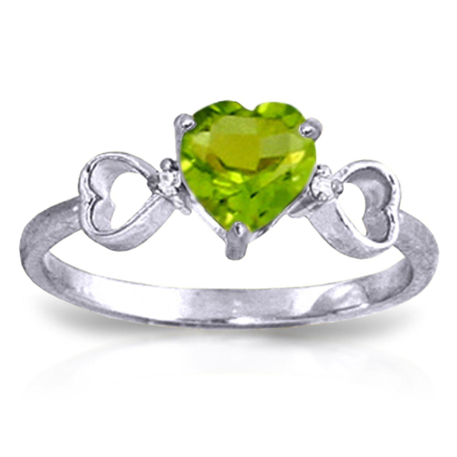 0.96 CTW 14K Solid White Gold Have The Stage Peridot Diamond Ring