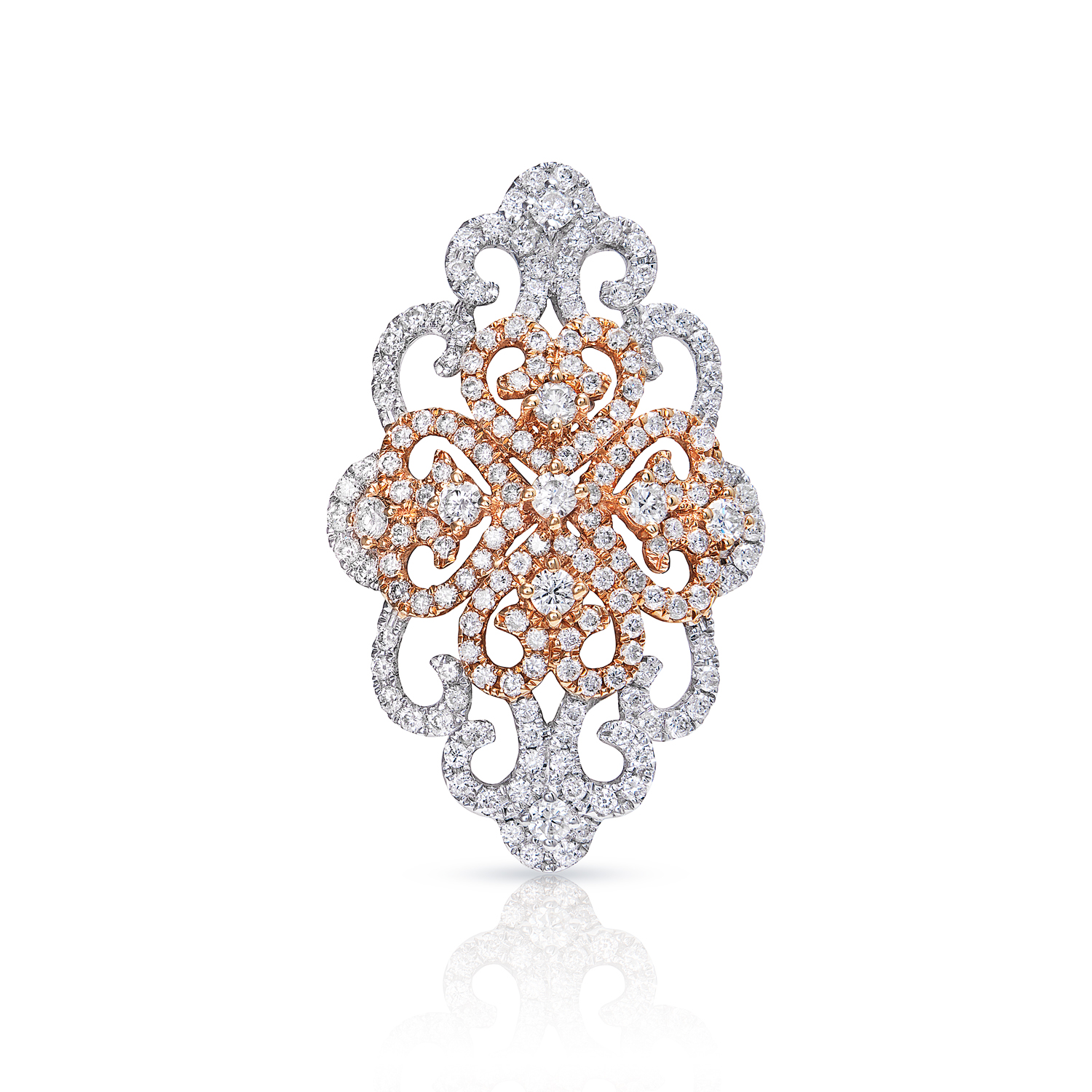 Briar  Carat Round Brilliant Diamond Engagement Ring in 18k White  Rose Gold