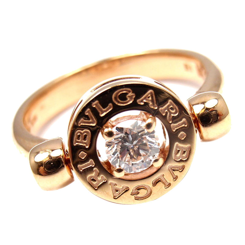 Bulgari Bvlgari 18k Rose Gold .25ct Diamond Flip Ring 