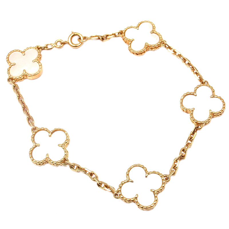 Van Cleef  Arpels Vintage Alhambra Gold MOP Bracelet