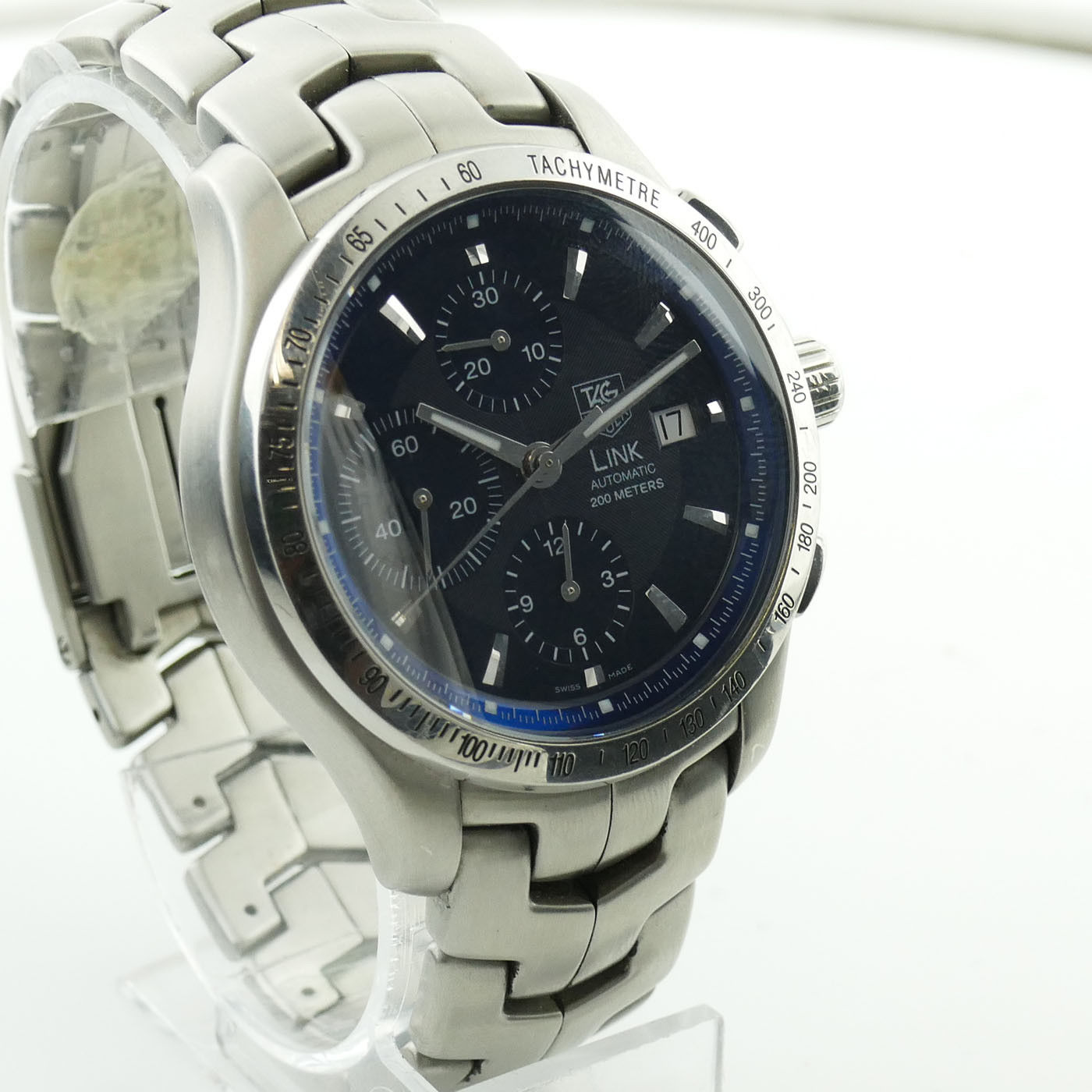 Tag Heuer Link CJF2114 Stainless Steel Chrono Blue Dial 42mm Mens