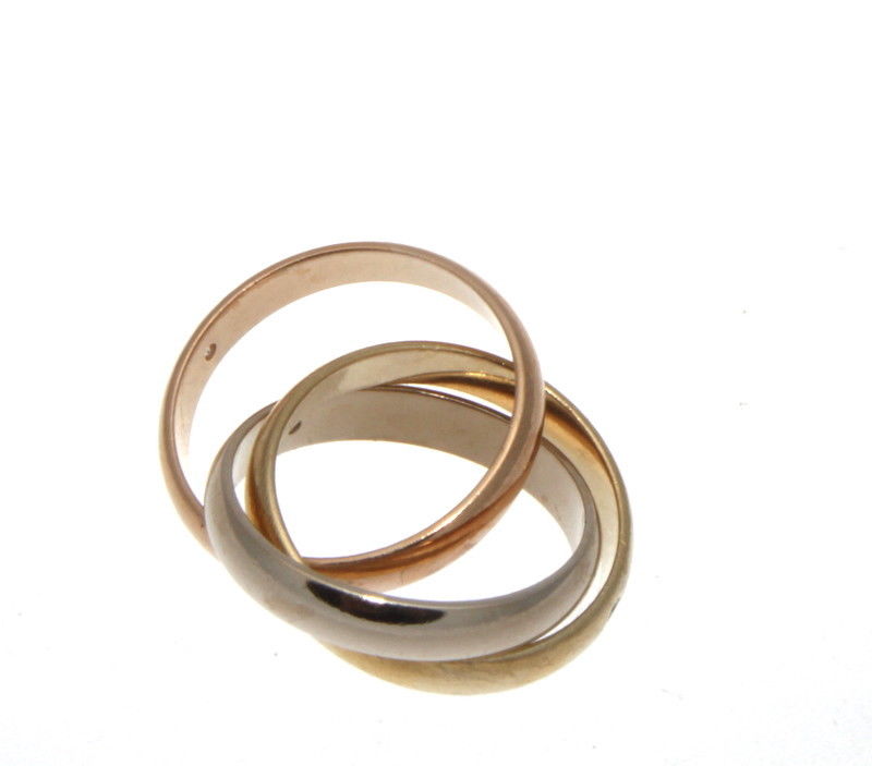 Authentic Cartier Trinity Diamond 3.5mm Rolling Band Ring Size EU 50-US 5 1/4