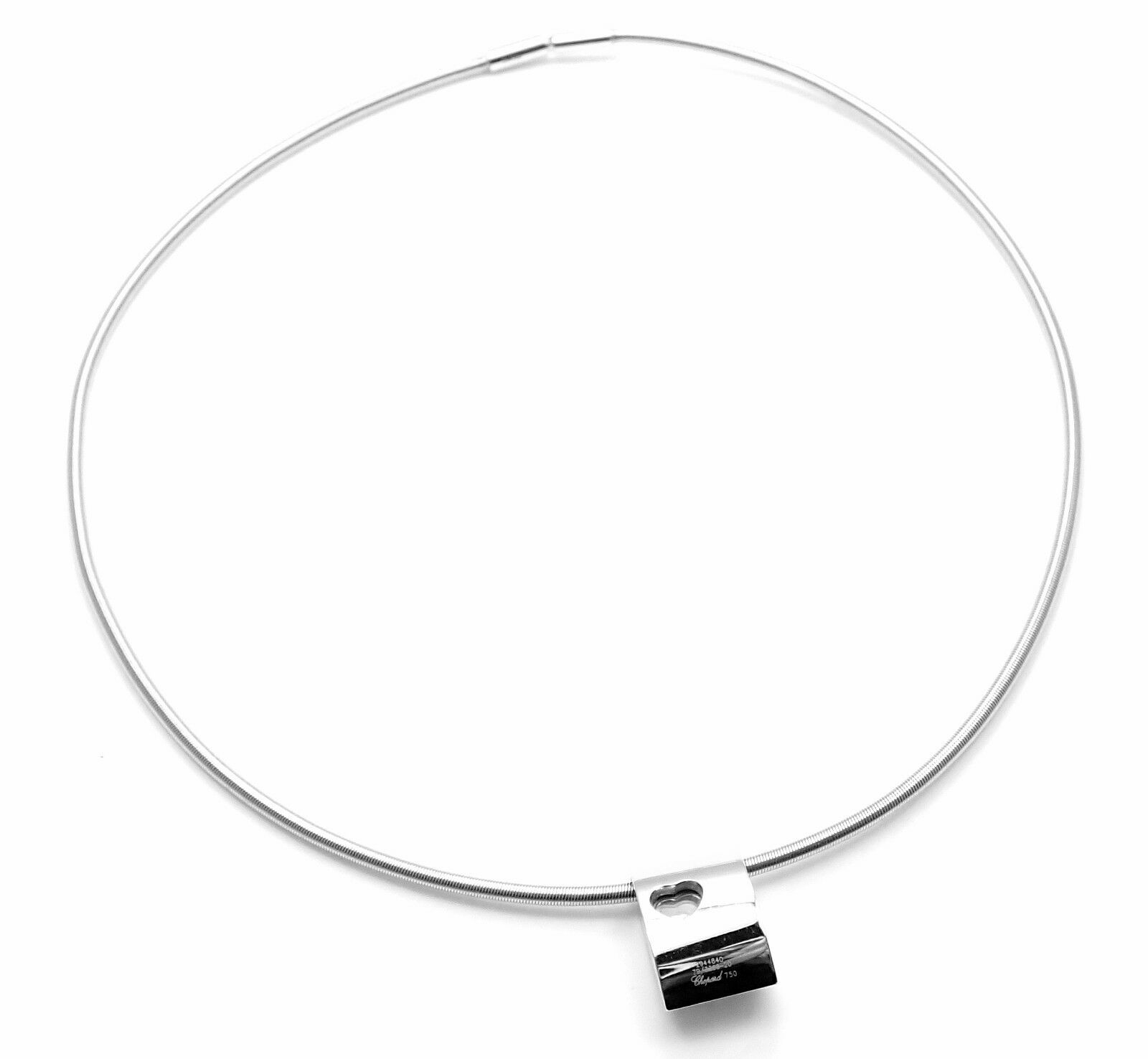 Chopard Happy Love 18K White Gold Diamond Snake Link Necklace
