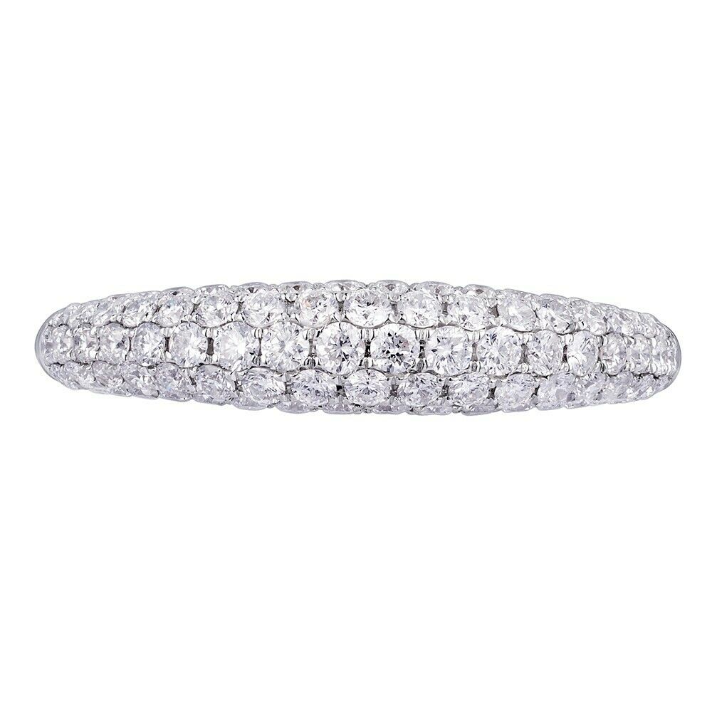 True 18K White Gold 0.83cts Genuine Diamond Pave Ladies Ring Size 6.5