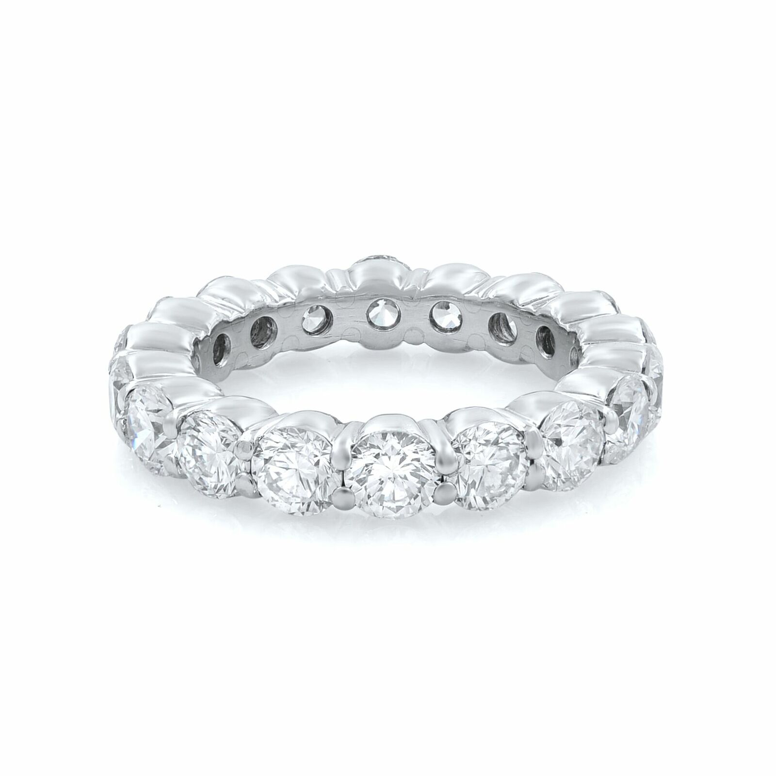 True Platinum Round Diamonds Ladies Eternity Band Ring 4.50cts Siz 7.5