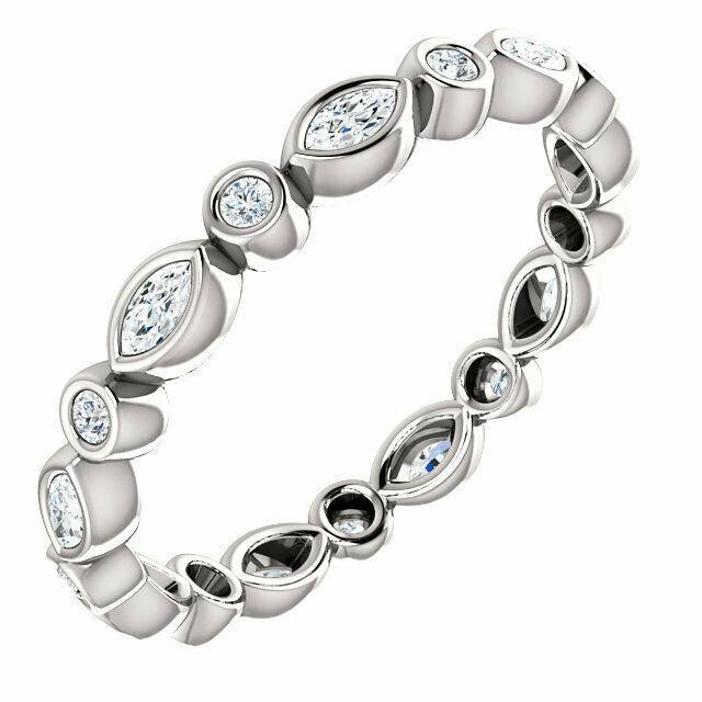 True 14K White 3/8 CTW Diamond Eternity Band Size 7